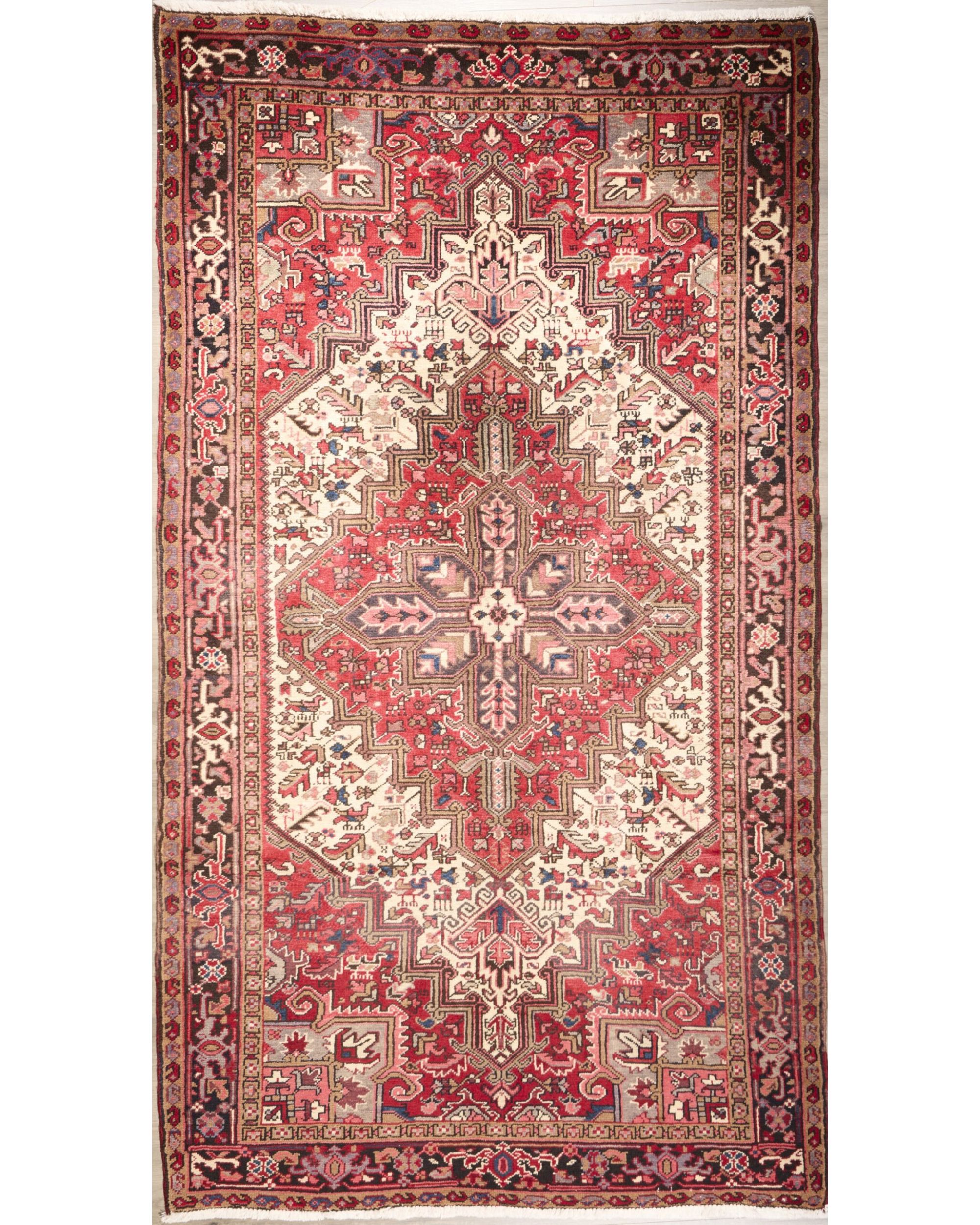 Old Persian Heriz 9.2 x 5.1