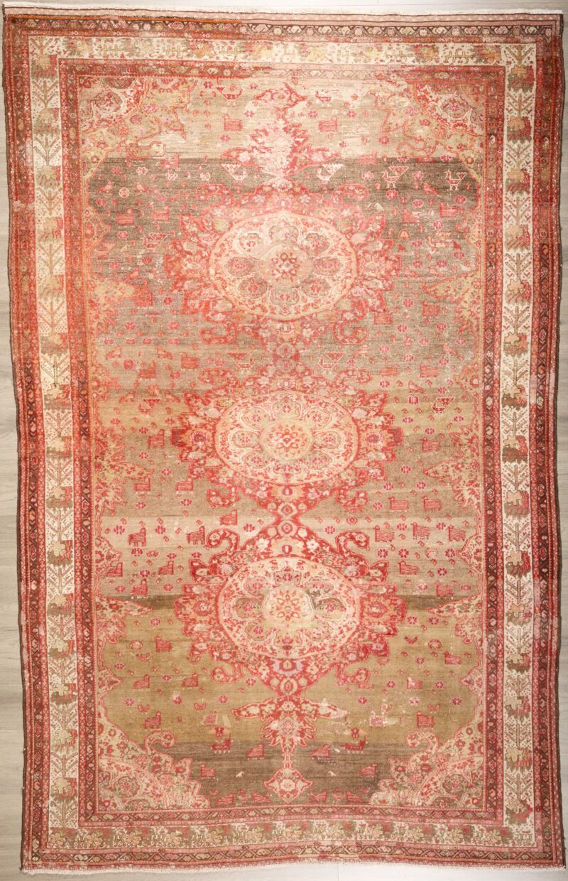 Antigue Persian Malayer 9.1 x 5.8