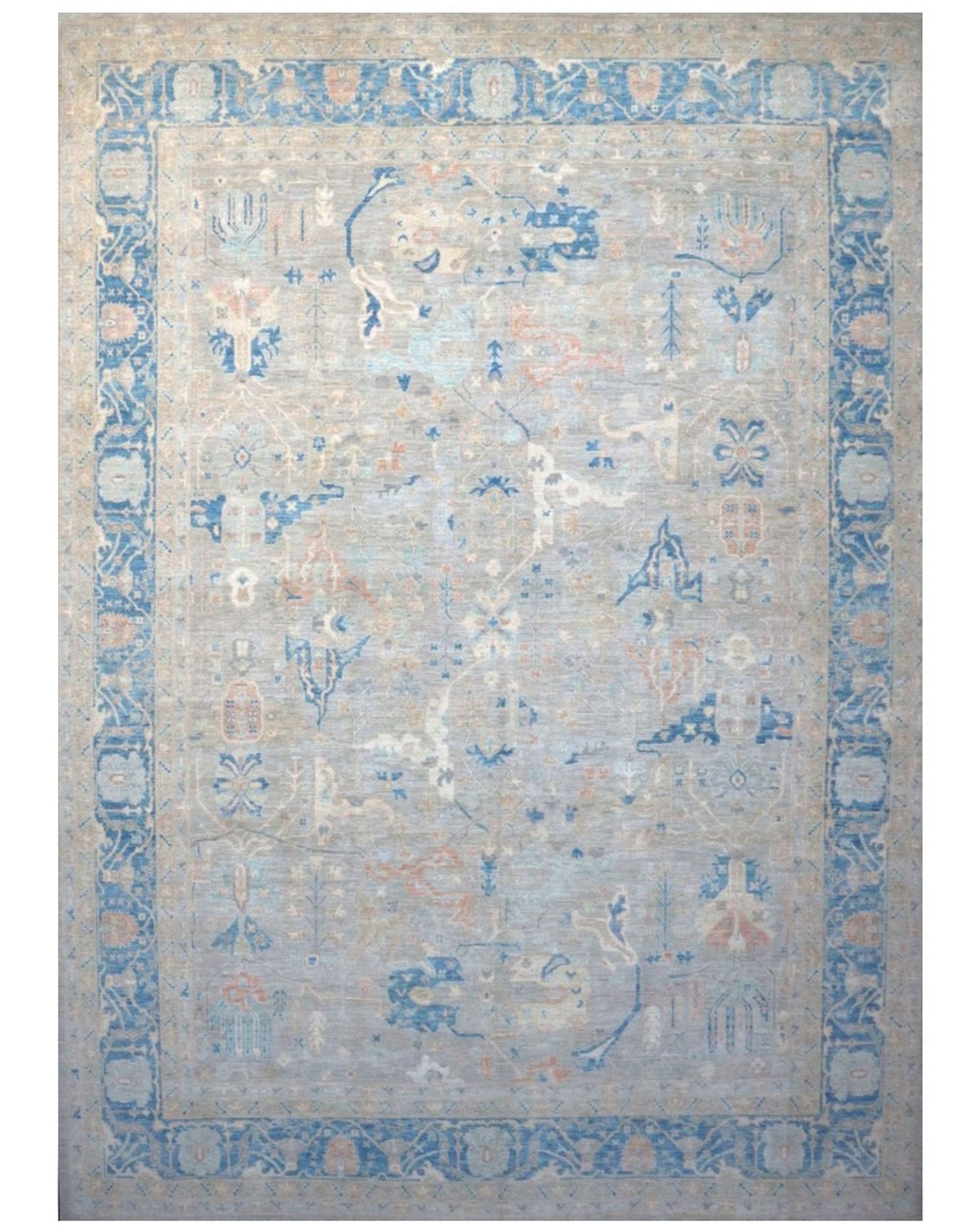 Fine Oushak 100% Mountain Wool 16 x 12