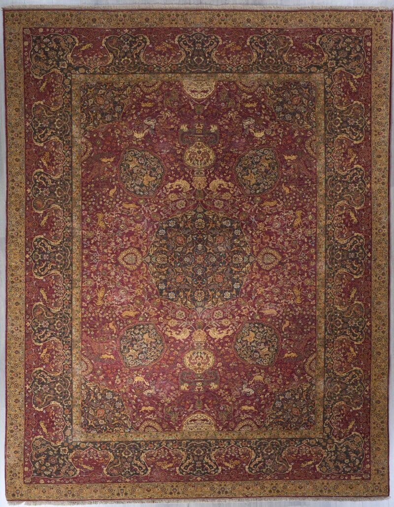 Fine Tabriz Hunting Design 12 x 9