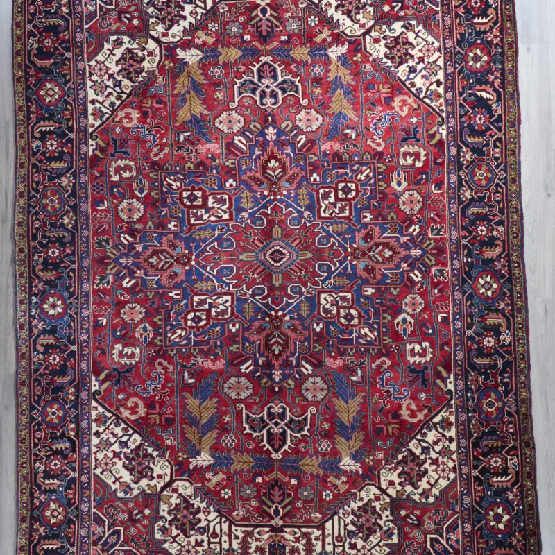 Old Persian Heriz 11.9 x 9