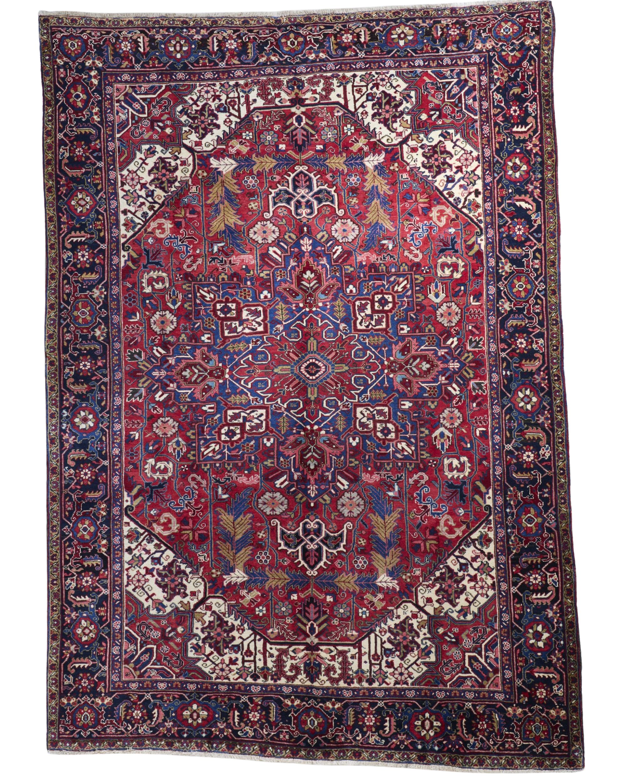 Old Persian Heriz 11.9 x 9