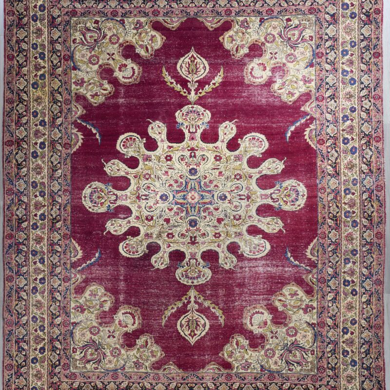 Antique Persian Lavar Kerman 11.5 x 9