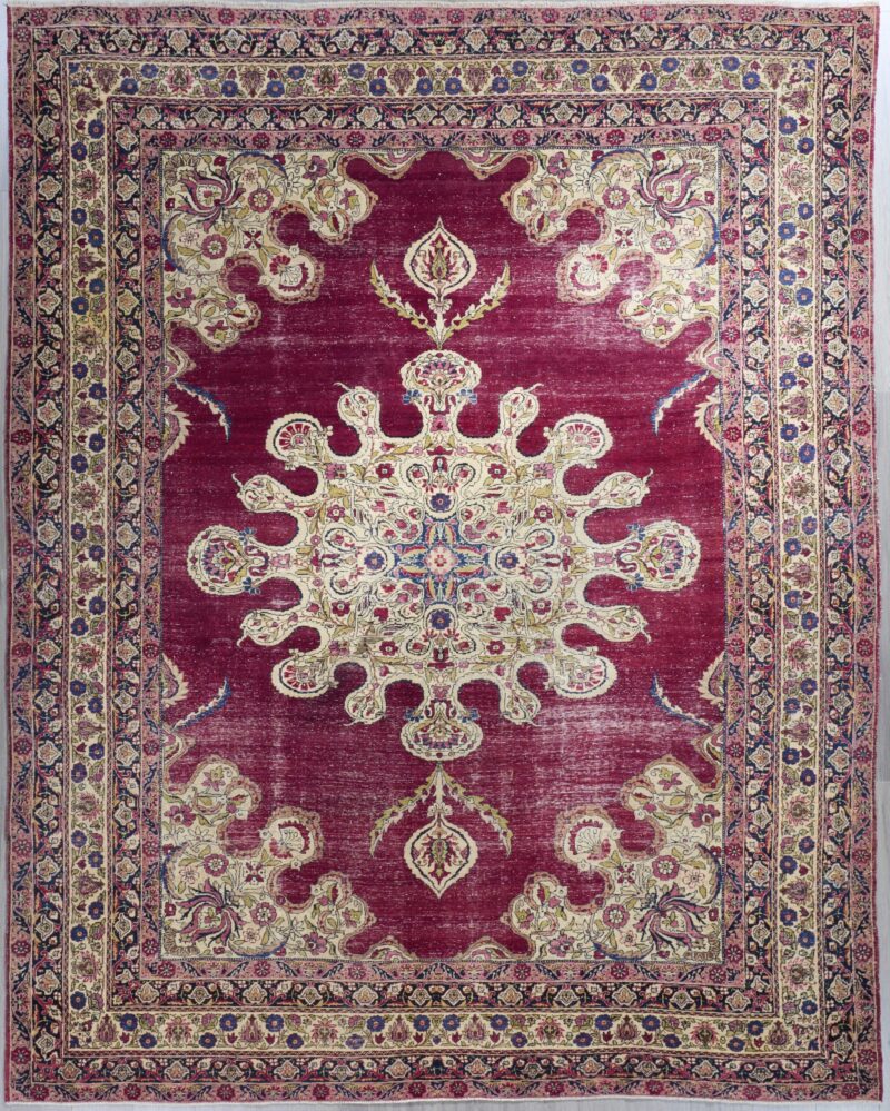 Antique Persian Lavar Kerman 11.5 x 9