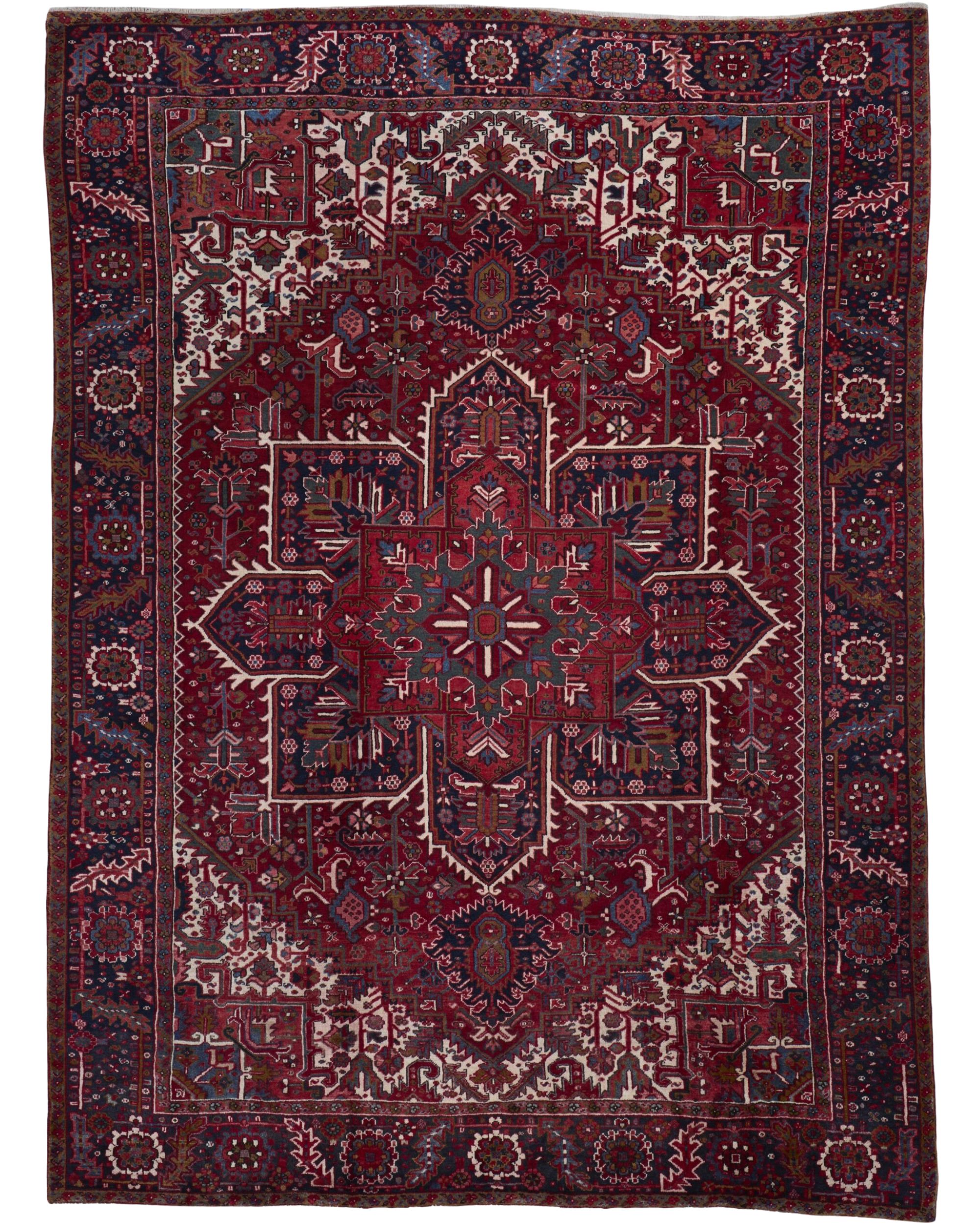 Old Persian Heriz 12.2 x 9.1