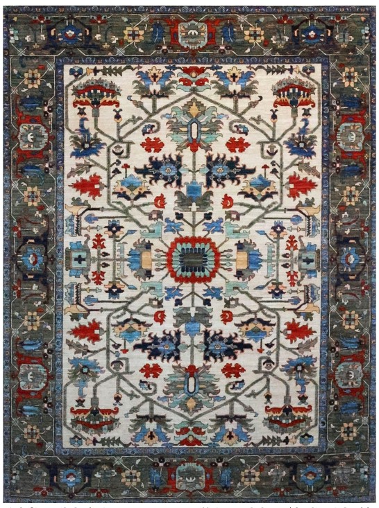 Fine Heriz Design 12 x 9.2