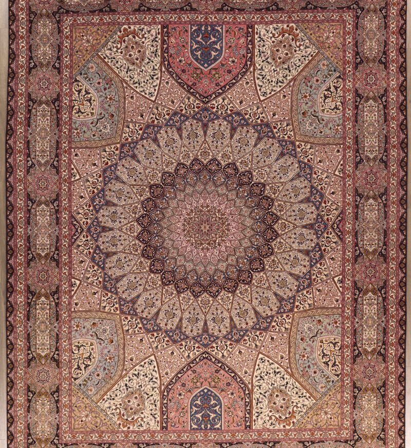Fine Silk & Wool Persian Tabriz 14.2 x 10