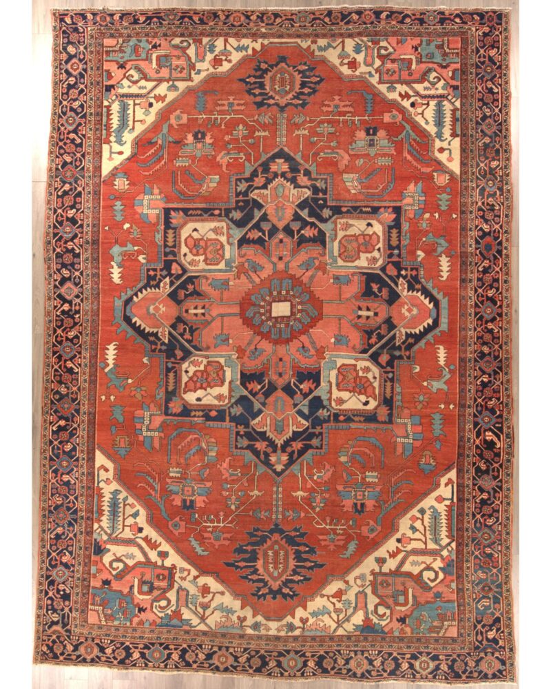 Antique Persian Serapi 17.1 x 12