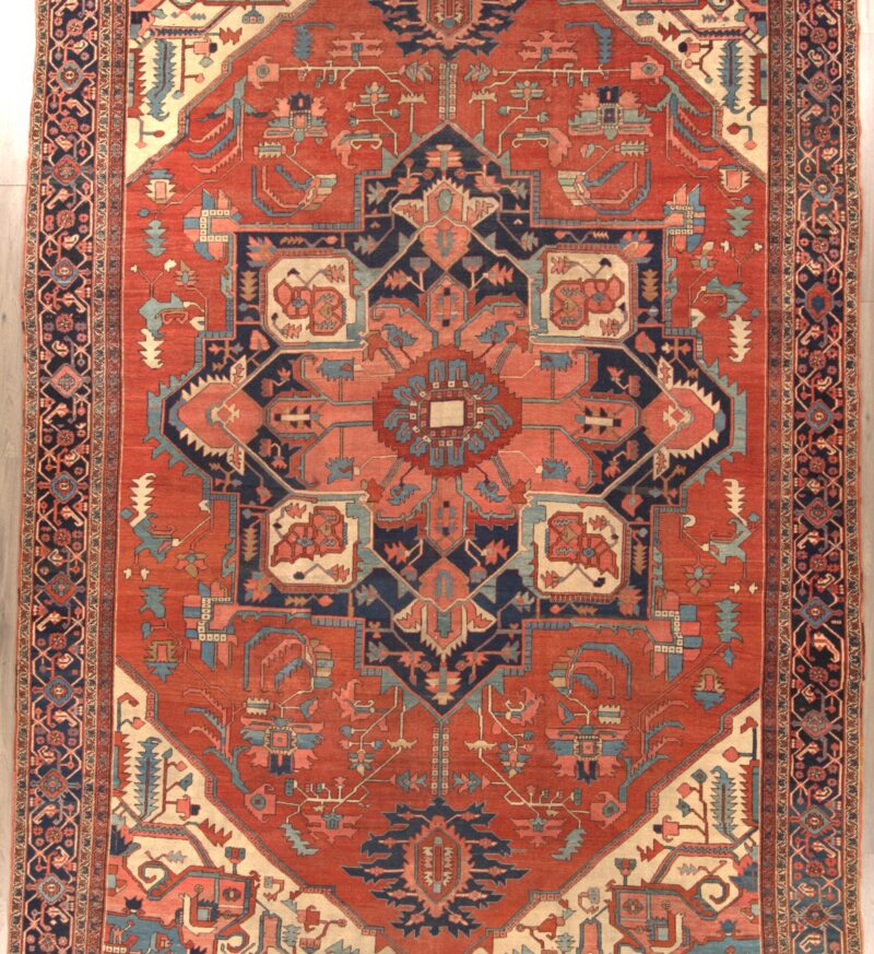 Antique Persian Serapi 17.1 x 12