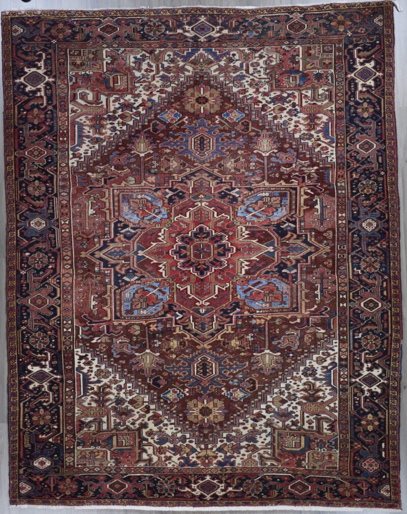 Antique Persian Heriz 12.2 x 9.2
