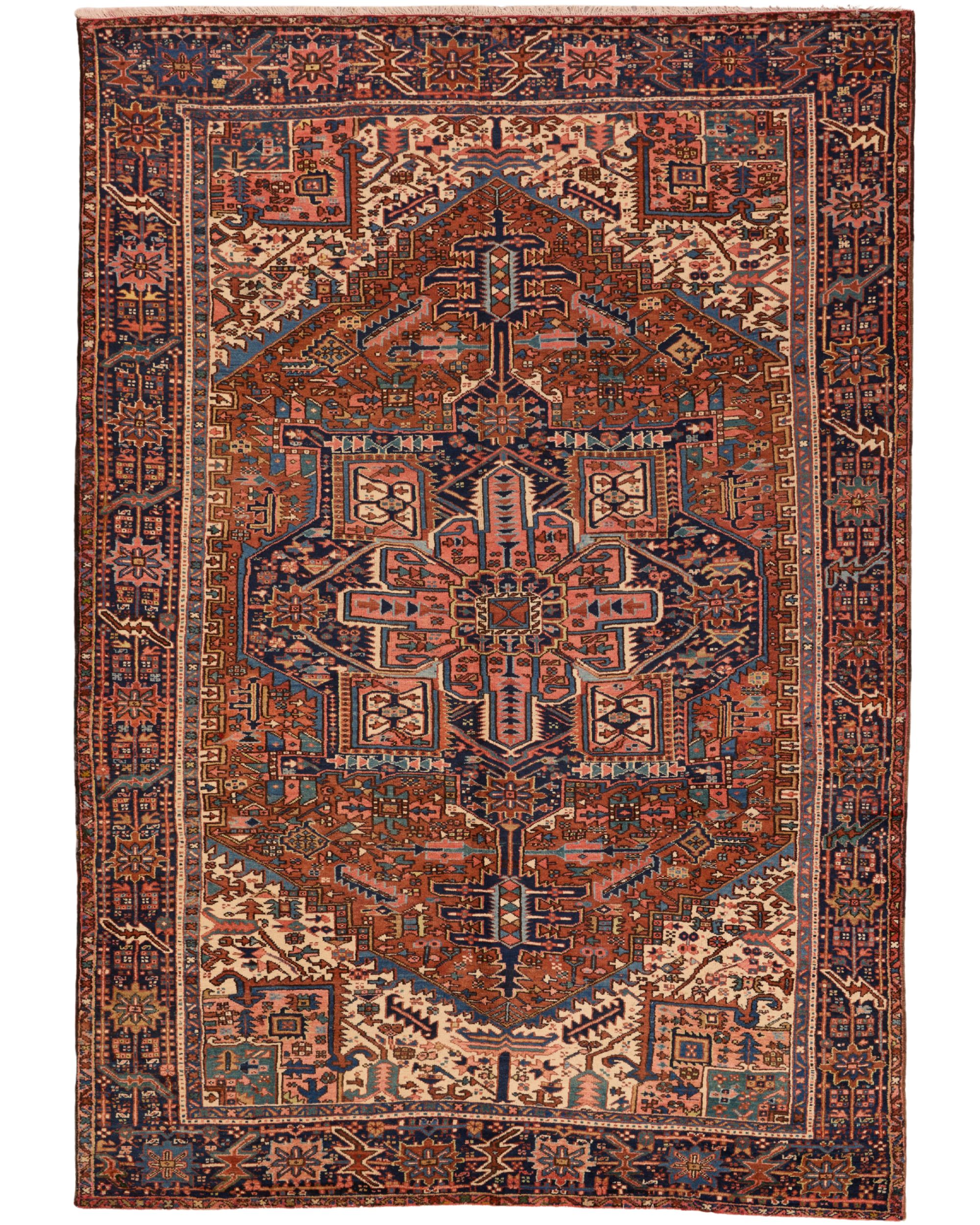 Antique Persian Heriz 10.8 x 7.9
