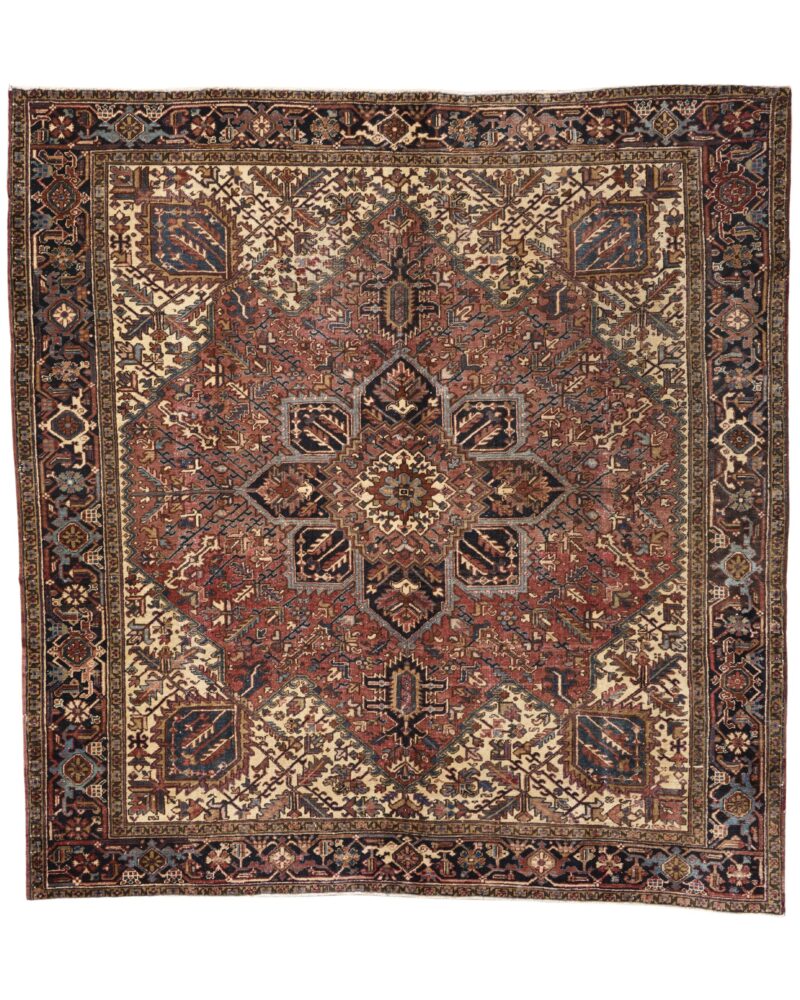 Antique Persian Heriz 9.3 x 9.1