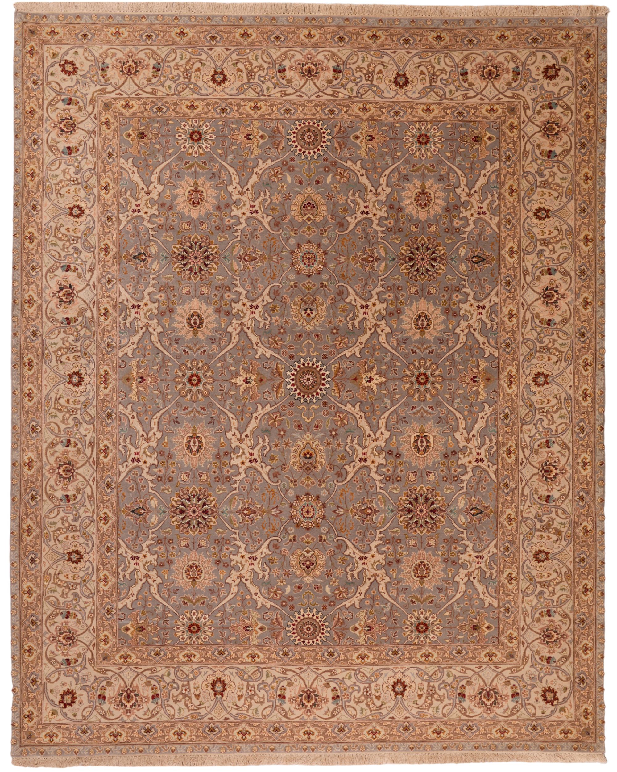 Fine Silk & Wool Tabriz Design 10 x 8