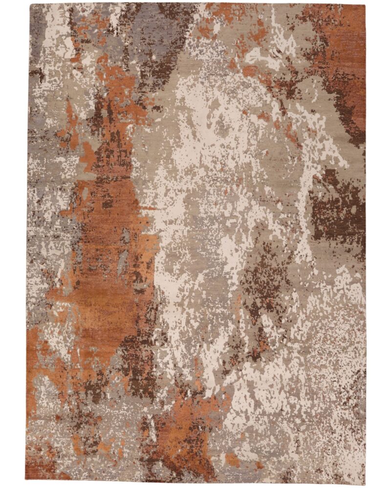 Fine Silk & Wool Abstract Modern 14 x 10