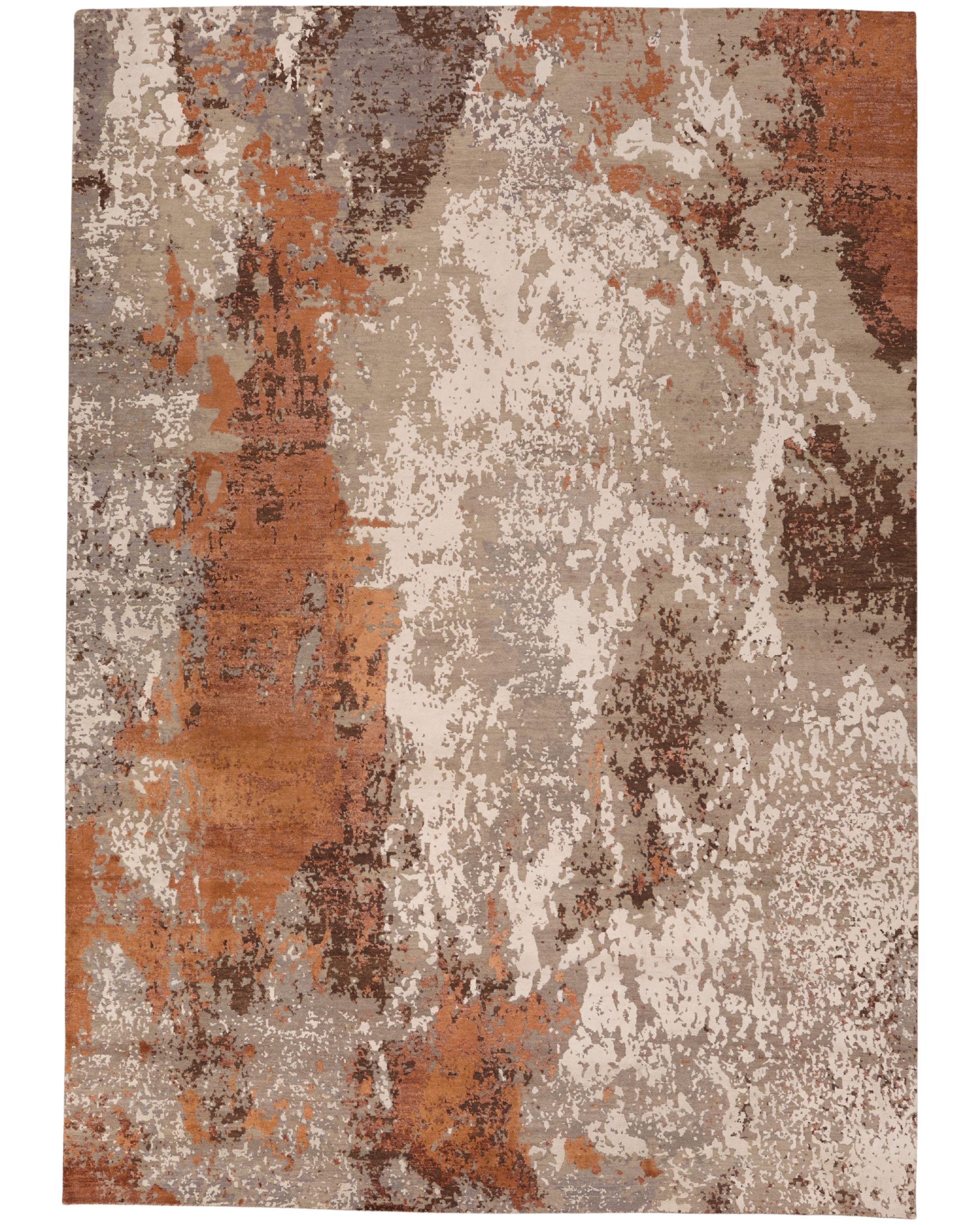Fine Silk & Wool Abstract Modern 14 x 10