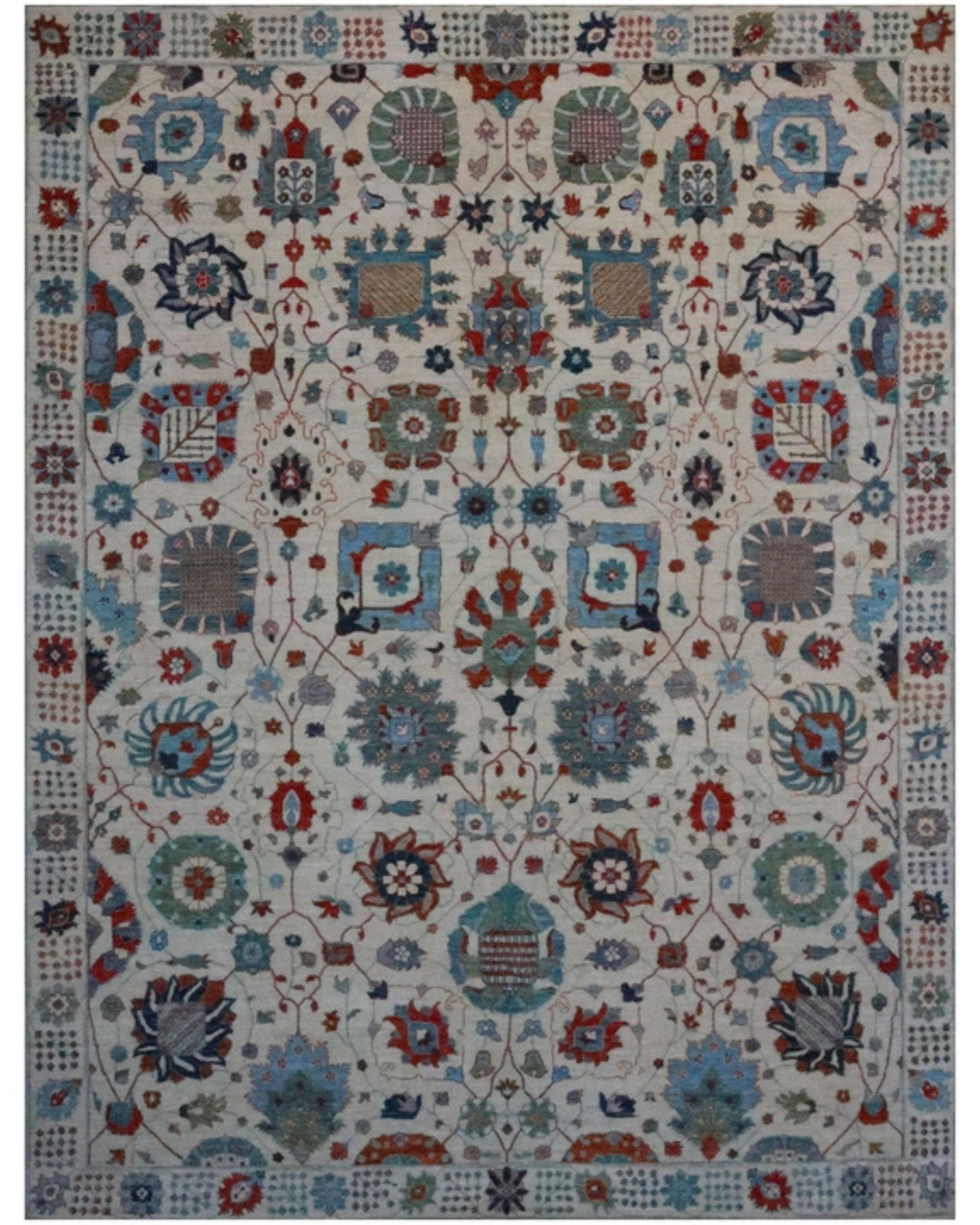 Fine Heriz Design 12 x 9.1