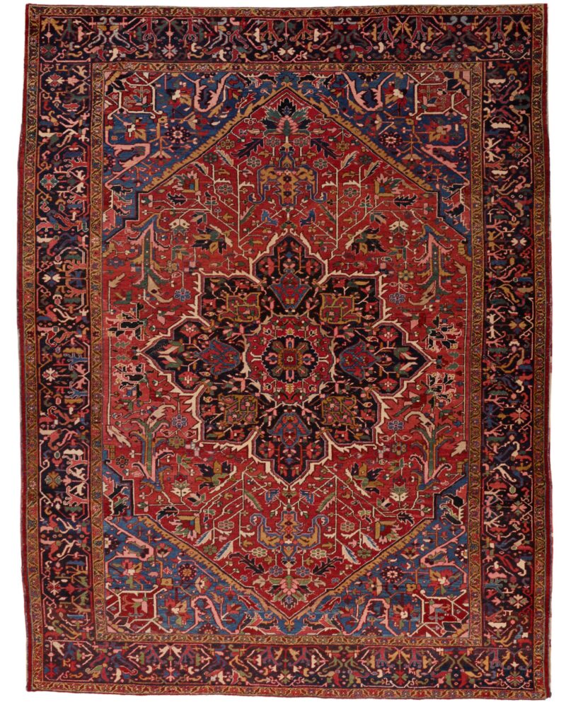 Antique Persian Heriz 13 x 9.9