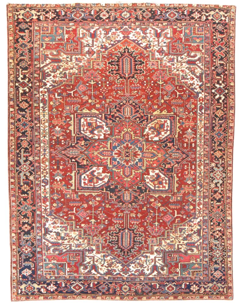 Antique Persian Heriz 11.8 x 9.1
